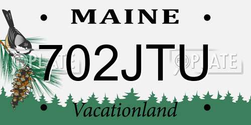 702JTU Maine License Plate