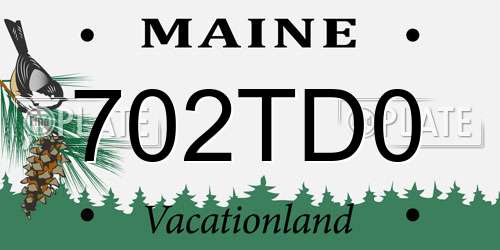 702TD0 Maine License Plate