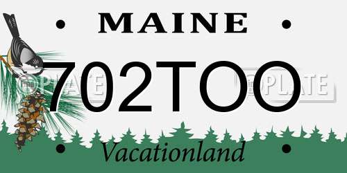 702TOO Maine License Plate