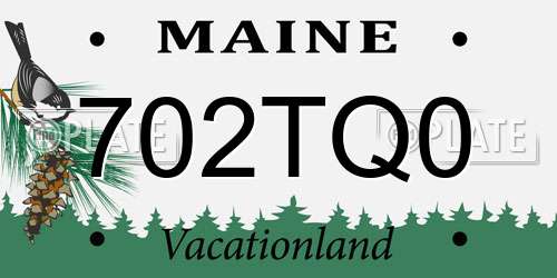 702TQ0 Maine License Plate