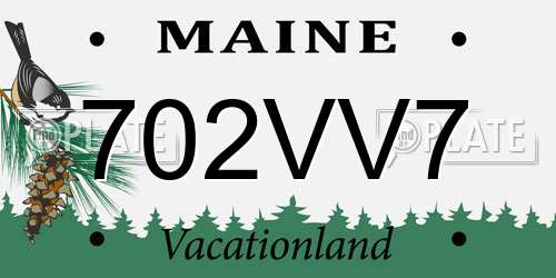 702VV7 Maine License Plate