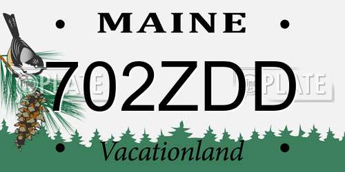 702ZDD Maine License Plate