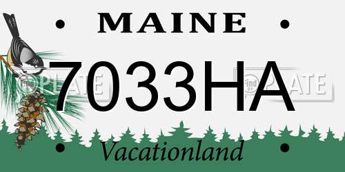 7033HA Maine License Plate