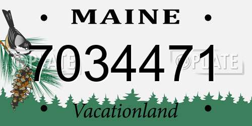 7034471 Maine License Plate