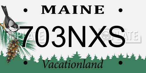 703NXS Maine License Plate