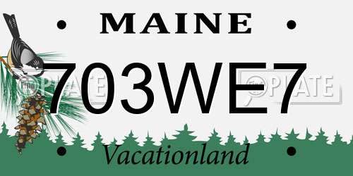 703WE7 Maine License Plate