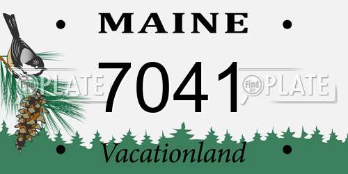 7041 Maine License Plate