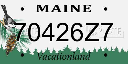 70426Z7 Maine License Plate