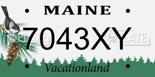 7043XY Maine License Plate