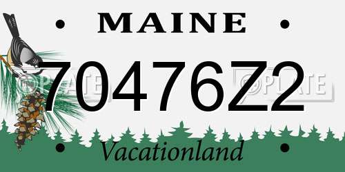70476Z2 Maine License Plate
