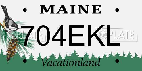 704EKL Maine License Plate