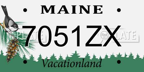 7051ZX Maine License Plate