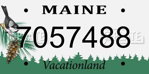 7057488 Maine License Plate