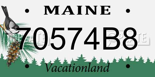 70574B8 Maine License Plate