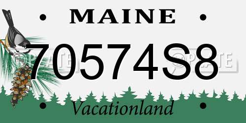 70574S8 Maine License Plate