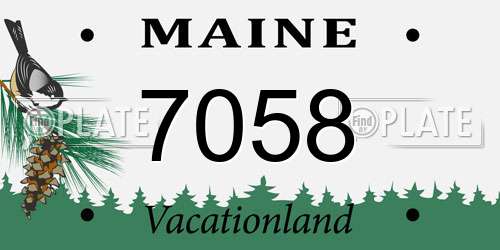 7058 Maine License Plate