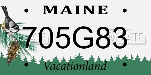 705G83 Maine License Plate