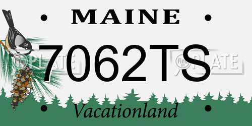 7062TS Maine License Plate