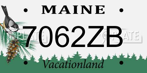 7062ZB Maine License Plate