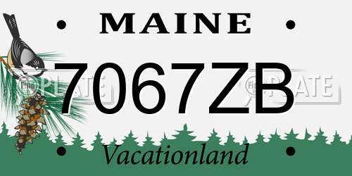 7067ZB Maine License Plate
