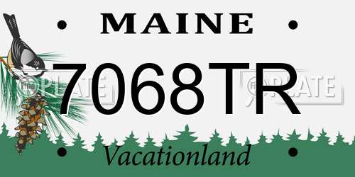 7068TR Maine License Plate
