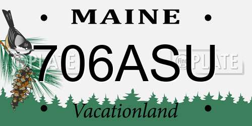 706ASU Maine License Plate