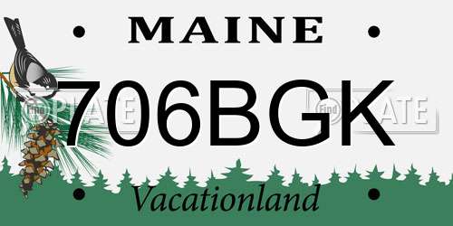 706BGK Maine License Plate