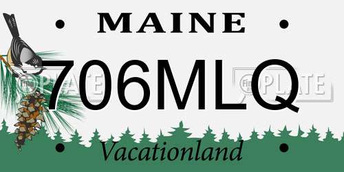 706MLQ Maine License Plate