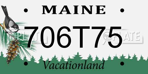 706T75 Maine License Plate