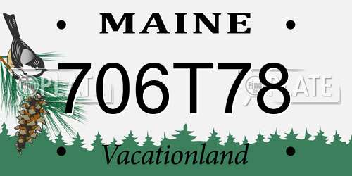 706T78 Maine License Plate