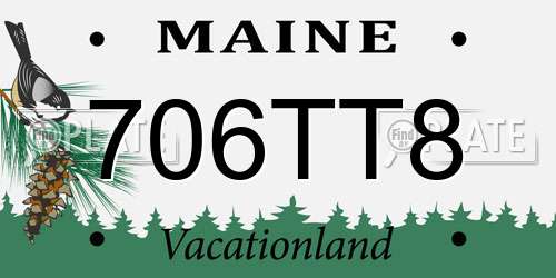 706TT8 Maine License Plate