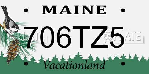 706TZ5 Maine License Plate