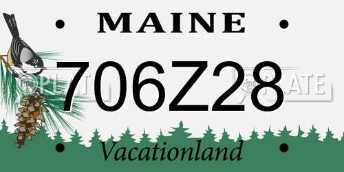 706Z28 Maine License Plate