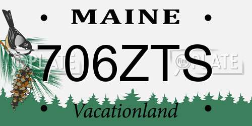 706ZTS Maine License Plate