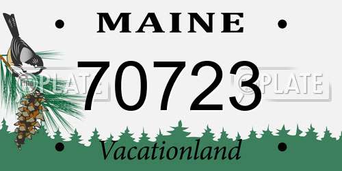 70723 Maine License Plate
