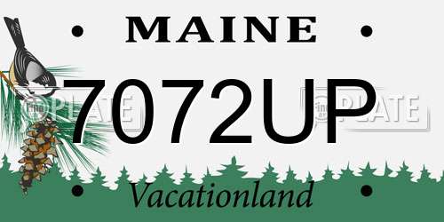 7072UP Maine License Plate