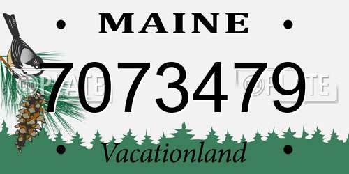 7073479 Maine License Plate