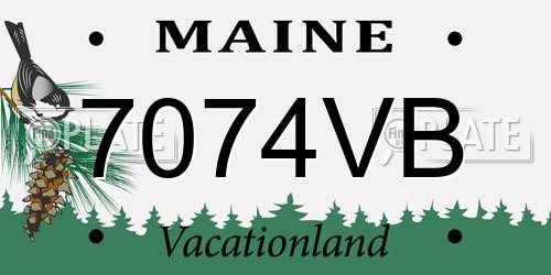 7074VB Maine License Plate