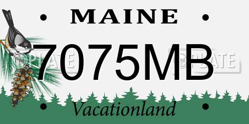7075MB Maine License Plate