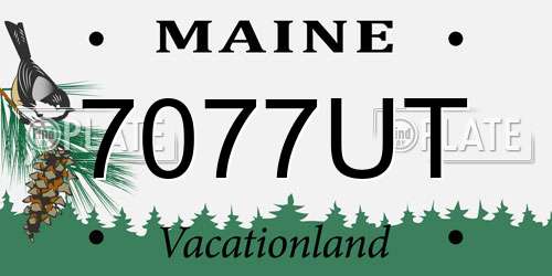 7077UT Maine License Plate