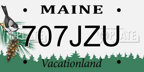 707JZU Maine License Plate