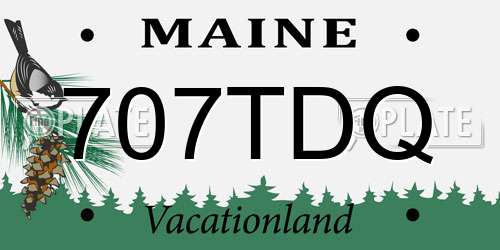 707TDQ Maine License Plate