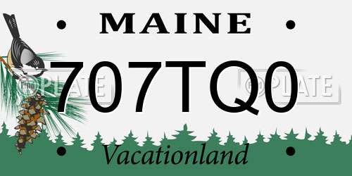 707TQ0 Maine License Plate