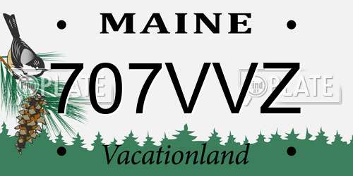 707VVZ Maine License Plate