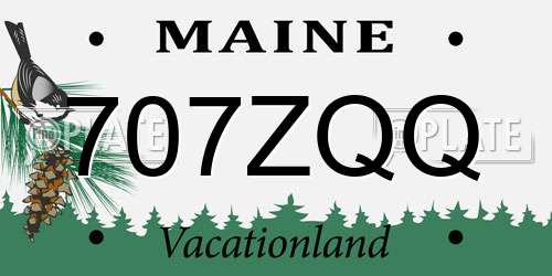 707ZQQ Maine License Plate