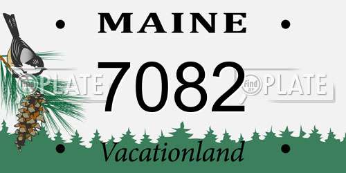 7082 Maine License Plate