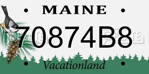 70874B8 Maine License Plate
