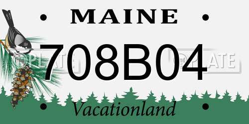 708B04 Maine License Plate