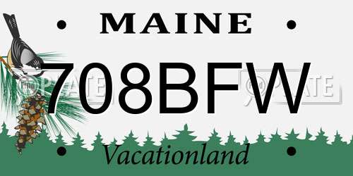 708BFW Maine License Plate