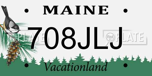 708JLJ Maine License Plate